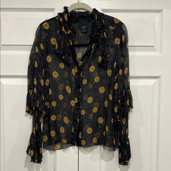 Anna Sui Tops - Anna Sui Sheer Pop Bouquet Top
